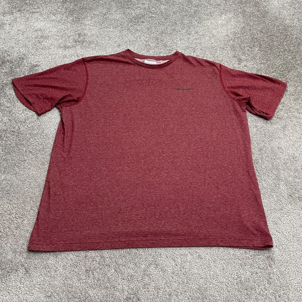 Columbia Omni Wick T-Shirt Men XXL Red Crew Neck Short Sleeve Active Outdoor Tee